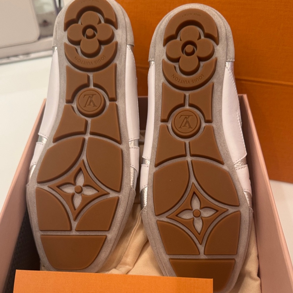 Louis Vuitton Silver and White Sneakers - Picture 2 of 10